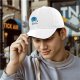 Black Baseball Cap With Anime Girl Blue Circle Art Print