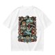 Olive green t-shirt featuring The Goblin King tarot-style artwork