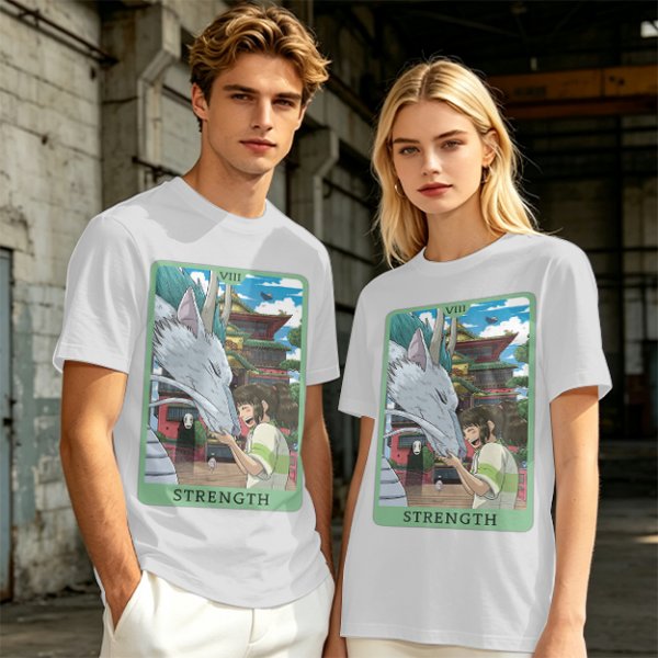 Spirited Away Haku Chihiro Strength Tarot Graphic T-Shirt