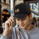 Black baseball cap with burritos crossing Abbey Road graphic