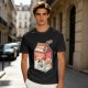 Olive green t-shirt with sarcasm juice carton and grumpy cat print