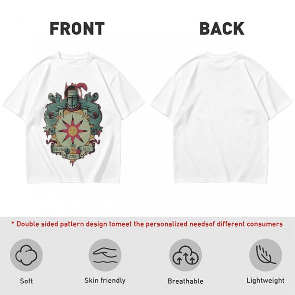 Olive T-Shirt With Praise The Sun Knight Sun Crest Print