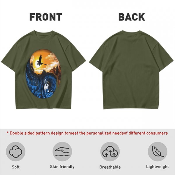 How to Train Your Dragon Night and Light Fury Dragon Scene T-Shirt