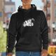 Black Hoodie with Grim Reaper Lounging on Couch Graphic