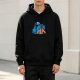 Black hoodie with Cookie Monster covering gingerbread man’s eyes graphic