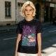 Olive T-Shirt With Anime Swordsman Graphic Print