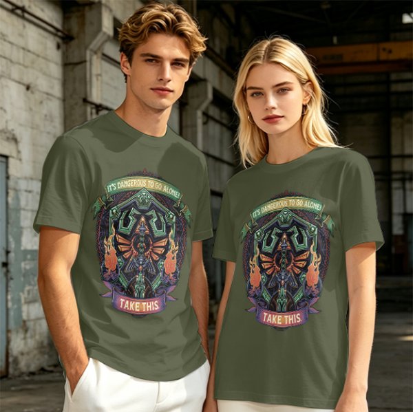 It's Dangerous To Go Alone Take This Zelda Themed Graphic T-Shirt