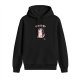 Black hoodie with 'TOO BUSY' grumpy cat listening to headphones graphic