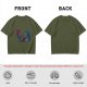 Olive T-Shirt With Dark Souls Knight At Campfire Death Sign Print