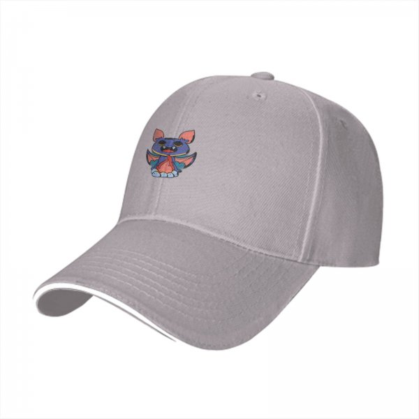 Black Baseball Cap With Cute Vampire Bat Graphic Print