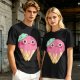 Olive T-Shirt With Cute Melting Pink Ice Cream Cone Graphic