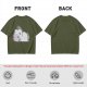 Olive Green T-Shirt With Crying Chubby Unicorn Rainbow Print