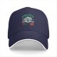 Black Baseball Cap With Fantasy Forest Figure And Red Floral Print