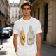 Olive T-Shirt With Surprised Flame and Burnt Ghost Character Art