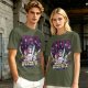 Olive Graphic Tee with Anime Hunter Characters and Huntr/X Text