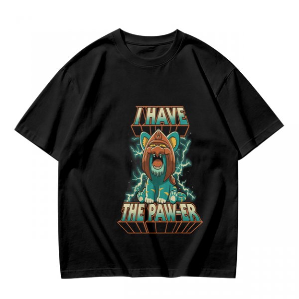 I Have The Paw-er Lion Graphic Olive T-Shirt