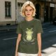 Olive T-Shirt With Meditating Frog Graphic Print