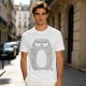 Olive Green T-Shirt With Grumpy Chubby Gray Cat Graphic