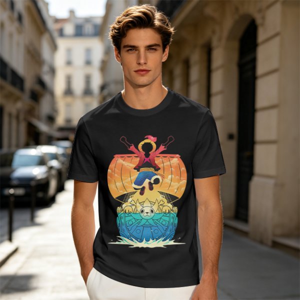 One Piece Thousand Sunny Ship Graphic Olive T-Shirt