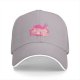 Black baseball cap with pink ramen bowl graphic design