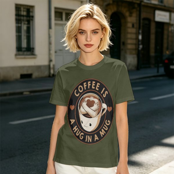 Coffee Is A Hug In A Mug Cute Graphic T-Shirt