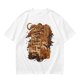 Olive T-Shirt with Coffee Vending Machine and Cats Graphic