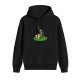Black hoodie with cartoon Link and wolf graphic