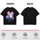 Olive T-Shirt with Sakura Flower and Whimsical Forest Creature Print