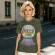 Olive T-Shirt With Cat Gumball Machine Artwork