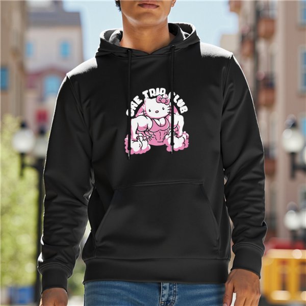 Black Hoodie With Buff Hello Kitty One True Club Graphic