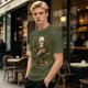 Skeleton with Coffee and Plants T-Shirt Graphic
