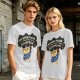 Olive T-shirt with Wizard Cat 'My Super Power Is To Make Stupid People Disappear' Print