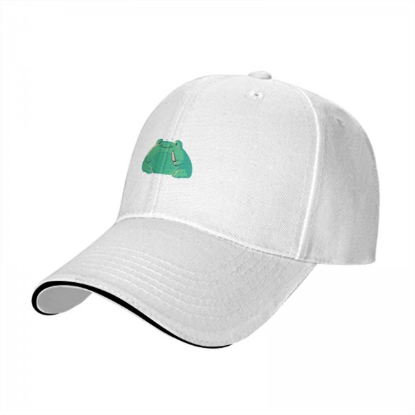 Black Baseball Cap With Cute Green Frog Graphic