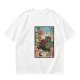 Olive T-shirt with ukiyo-e style fantasy creature graphic print