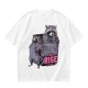 Olive graphic t-shirt with raccoons and 'I Will Rise Eventually' text