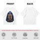 Olive T-Shirt with Muscular Hero Emerging from Hooded Figure Art
