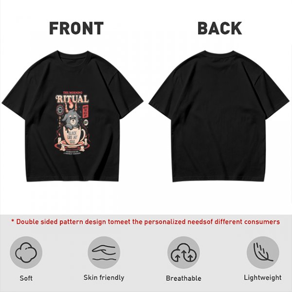 Olive Graphic Tee With Morning Ritual Devil Dog Coffee Print