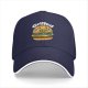 Black Baseball Cap With Grilled Smiling Burger Graphic