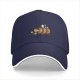 Black baseball cap with cartoon leprechaun and beer barrel graphic