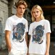 Olive Anime Dragon Graphic Short Sleeve T-Shirt