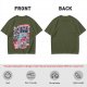 Olive t-shirt with retro hot juice devil graphic print