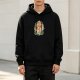 Black hoodie with whimsical nature-themed graphic print