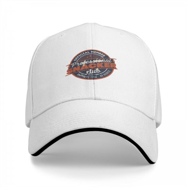 Black baseball cap with Professional Snacker Club official member print