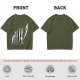 Olive T-Shirt With Evolutionary Human Silhouette Print
