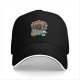 Black baseball cap with LeChucky Charms cereal graphic print
