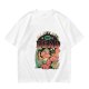 Olive graphic t-shirt with 'All My Plants Are Dead' dinosaur print