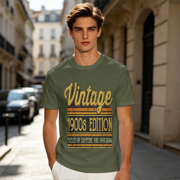 Vintage 1900s Edition Fueled By Caffeine And Sarcasm T-Shirt