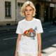 Olive green t-shirt with sleeping sloth graphic design