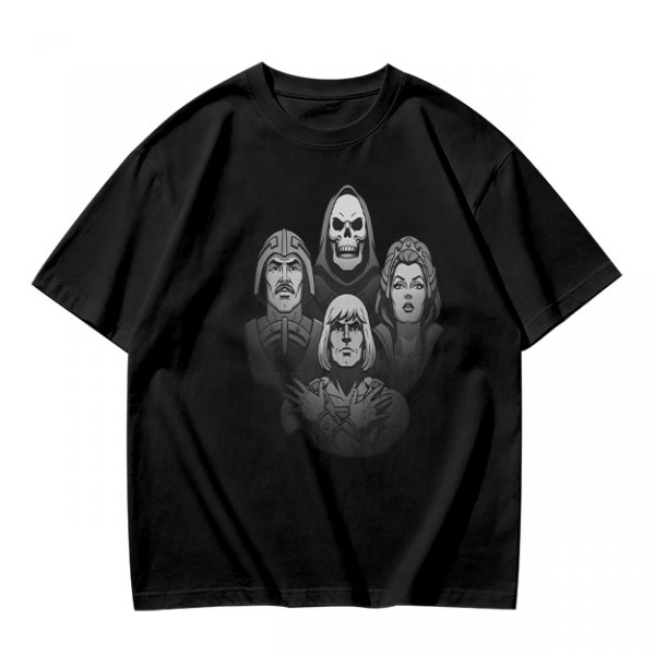 Olive Graphic T-Shirt with Fantasy Character Portraits