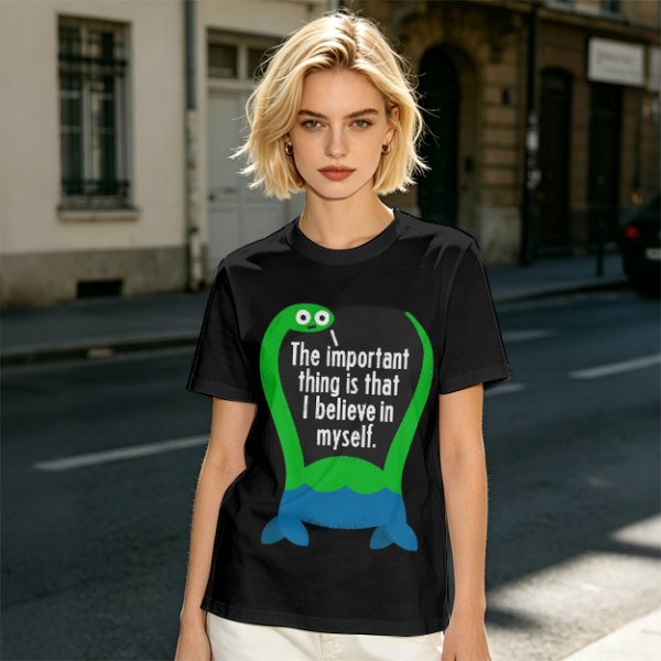 Olive T-Shirt With Dinosaur Graphic And Self Belief Text
